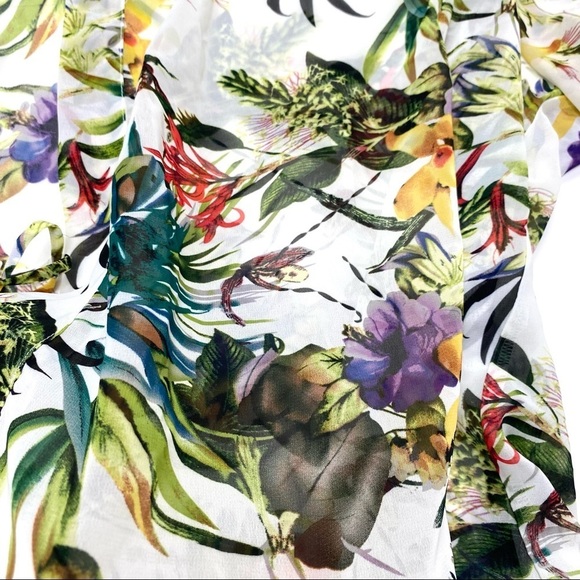 Carmen Marc Valvo Tropical Floral Kimono Tops - Picture 6 of 7